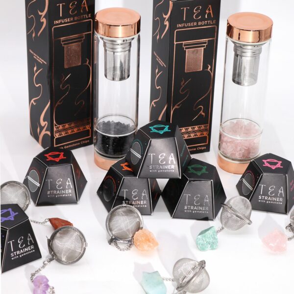 Raw Crystal Gemstone Tea Strainer - Rainbow Moonstone - Image 4