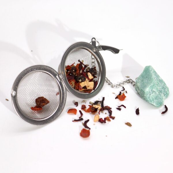 Raw Crystal Gemstone Tea Strainer - Rainbow Moonstone - Image 5