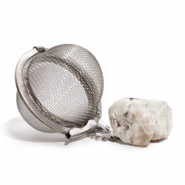 Raw Crystal Gemstone Tea Strainer - Rainbow Moonstone - Image 6