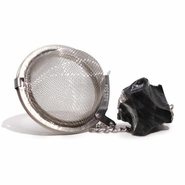Raw Crystal Gemstone Tea Strainer - Black Obsidian - Image 6