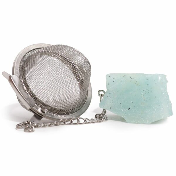 Raw Crystal Gemstone Tea Strainer - Aquamarine - Image 6