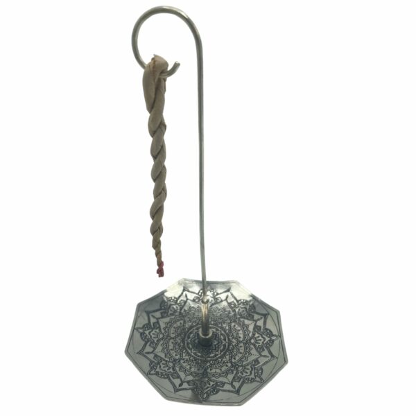 Rope Incense and Silver Plated Holder Set - Mandala Flower - Image 3