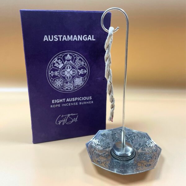 Rope Incense and Silver Plated Holder Set - Astamangal - Image 2