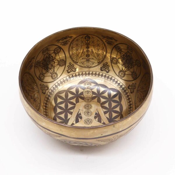 Tibetan Healing Engraved Bowl - 16cm - 7 Chakra - Image 2