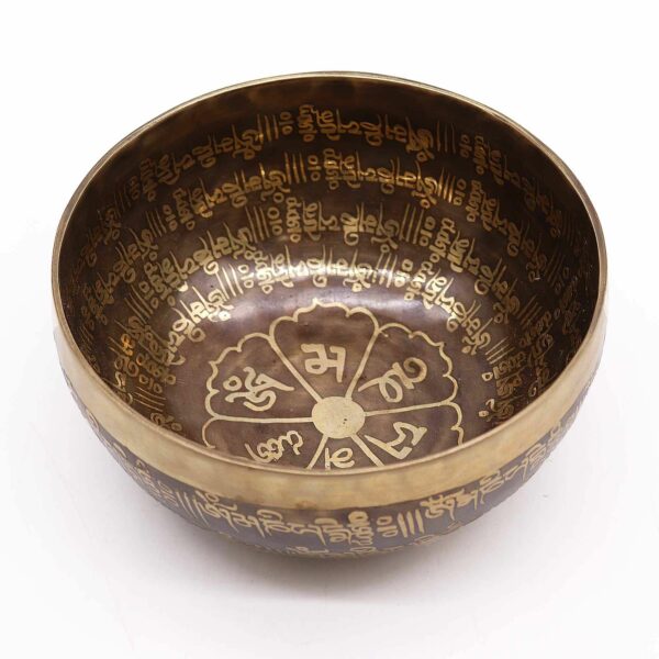 Tibetan Healing Engraved Bowl - 16cm - Mantra - Image 2