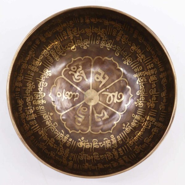 Tibetan Healing Engraved Bowl - 16cm - Mantra - Image 3