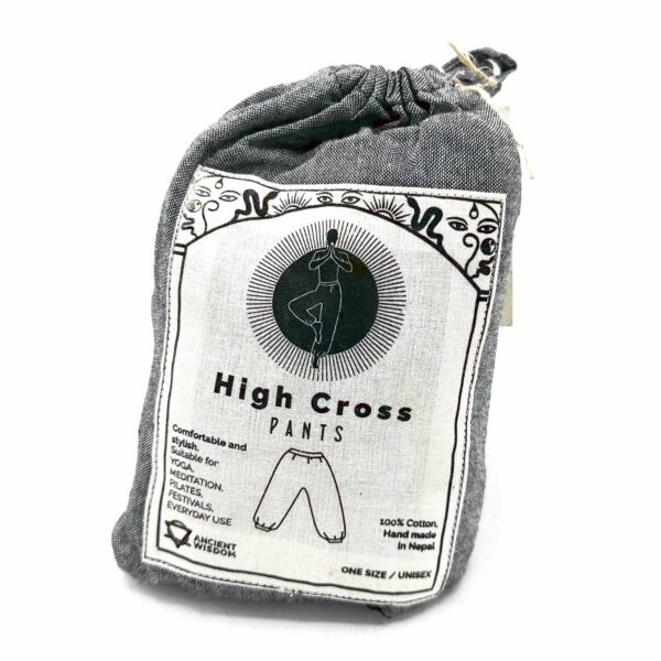 Yoga and Festival Pants - High Cross Himalayan Print on Grey - Image 3