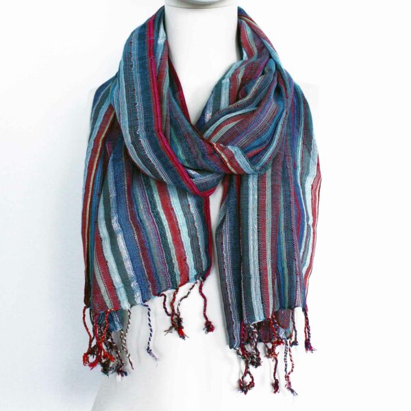Indian Boho Scarves - 22x72cm - Random Blues - Image 2