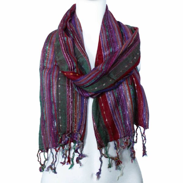 Indian Boho Scarves - 22x72cm - Random Greens - Image 2