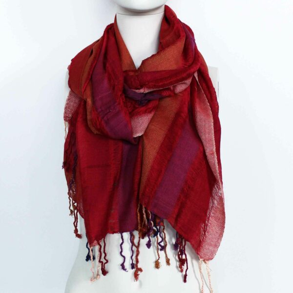 Lrg Indian Boho Scarves - 28x72cm - Random Purples - Image 2