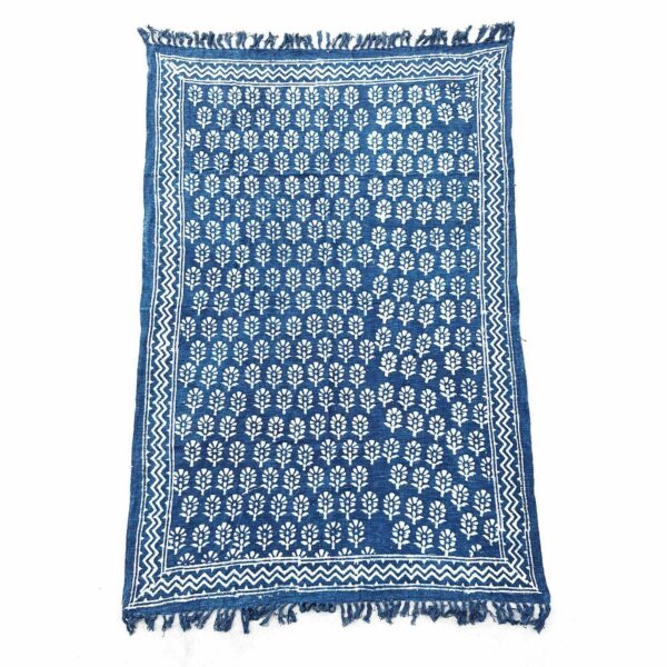 Handmade Indigo Throw - 170x120cm - Chhota Flower - Image 2