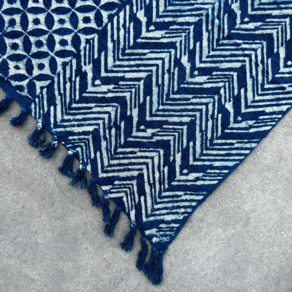 Handmade Indigo Throw - 170x120cm - Namoona Waves - Image 3