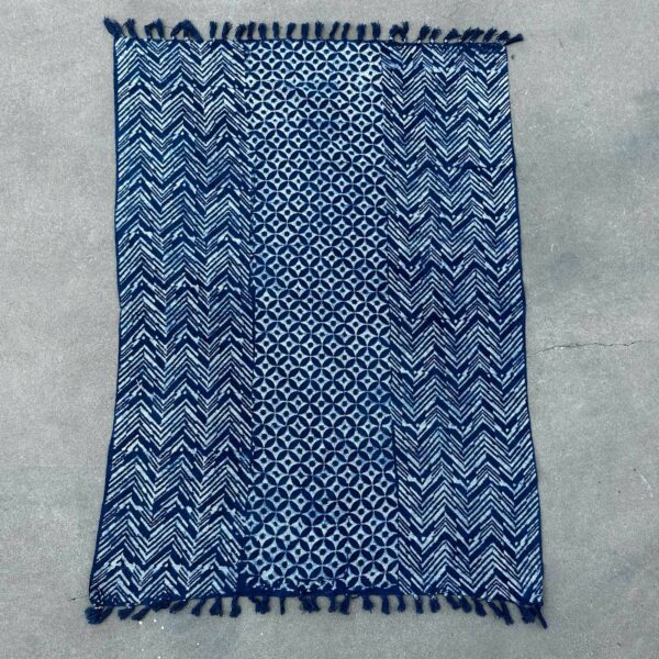 Handmade Indigo Throw - 170x120cm - Namoona Waves - Image 4