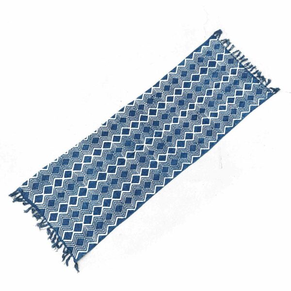 Handmade Indigo Runner - 170x60cm - Heerak Patern - Image 2