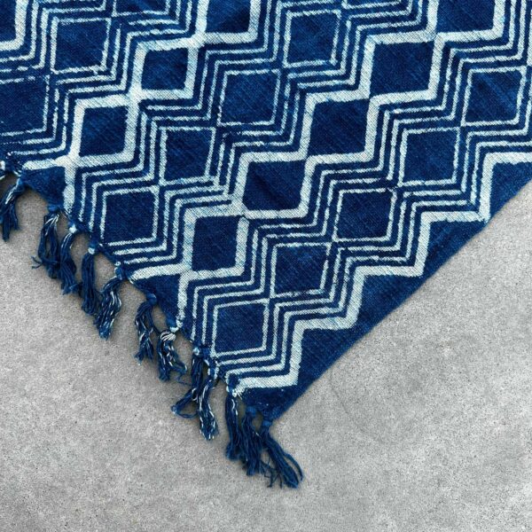 Handmade Indigo Runner - 170x60cm - Heerak Patern - Image 3