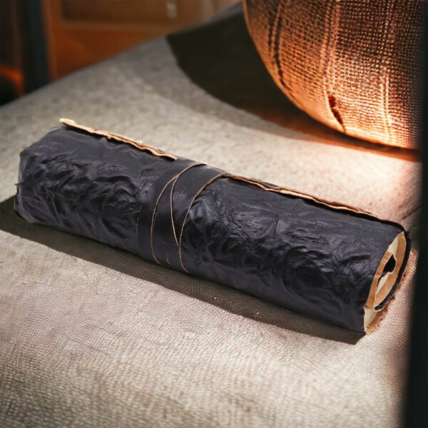 Rolled Leather Travel Notebook - 96 pages - Black  21x15cm - Image 4