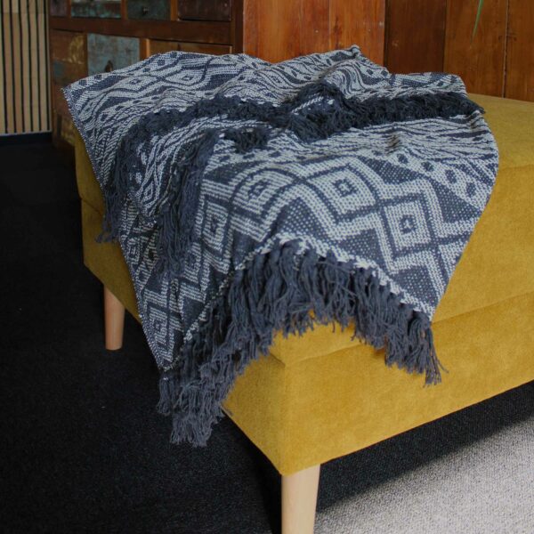 Boho Comfort Throws - 125x150cm - Grey Geometric - Image 5