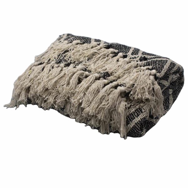 Boho Comfort Throws - 125x150cm - Black & Biege Regency - Image 2