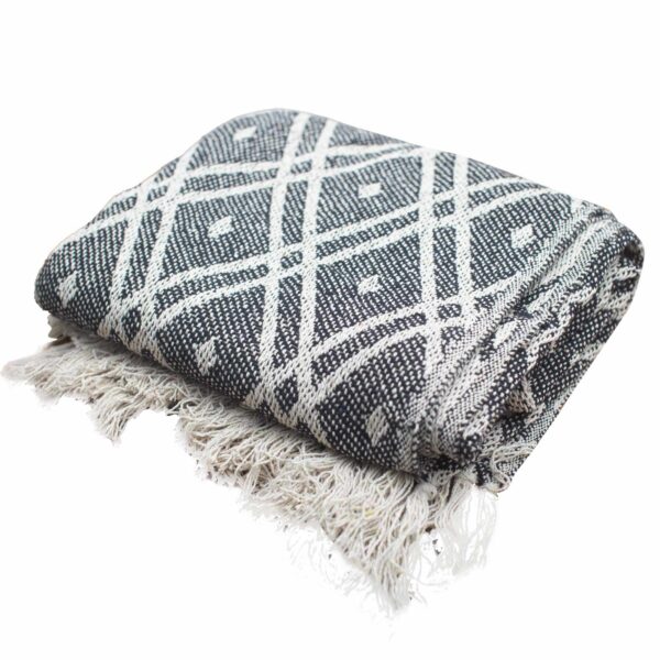 Boho Comfort Throws - 125x150cm - Black & Biege Regency - Image 3