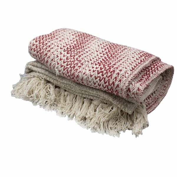 Boho Comfort Throws - 125x150cm - Ruby Two Tone - Image 5