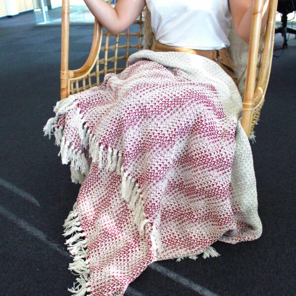 Boho Comfort Throws - 125x150cm - Ruby Two Tone - Image 6