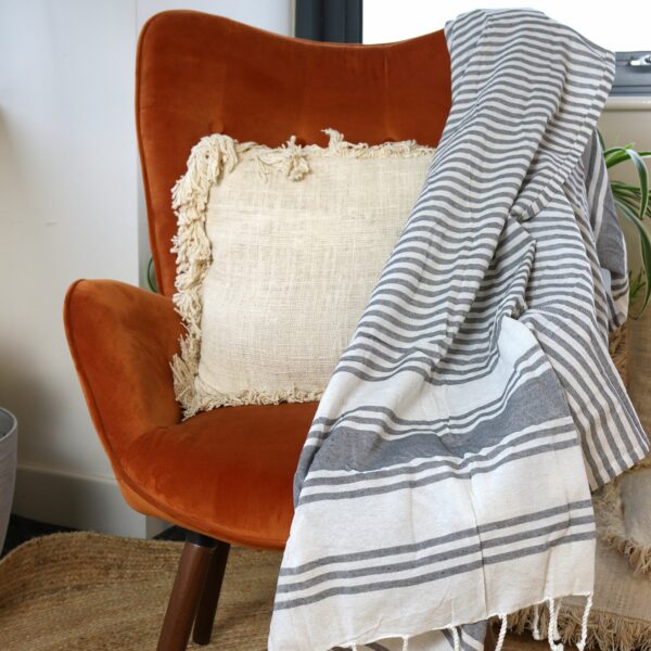 Hamman Spa Towel - Charcoal - 90x170cm - Image 4