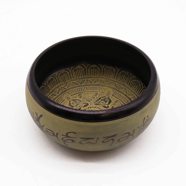 Earth Powder Singing Bowl - Mantra Five Buddha - 16cm - Image 2