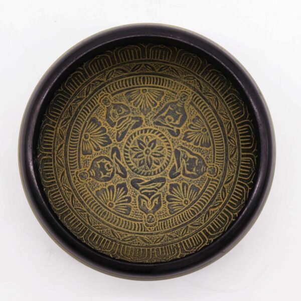 Earth Powder Singing Bowl - Mantra Five Buddha - 16cm - Image 3