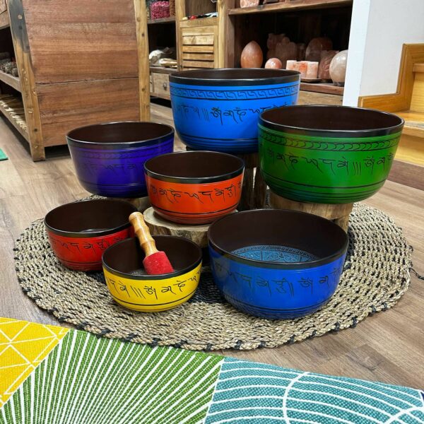 Large Chakra Set of Seven Singing Bowls (19.5-35cm) - Image 4