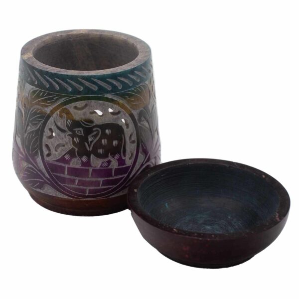 Large Soapstone Oil Burner 13x10cm - Elephant - Five Colours - Image 2
