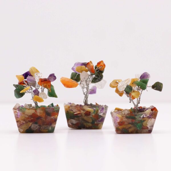 Mini Gemstone Tree on Orgonite Base - Multi Stones (15 stones) - Image 2