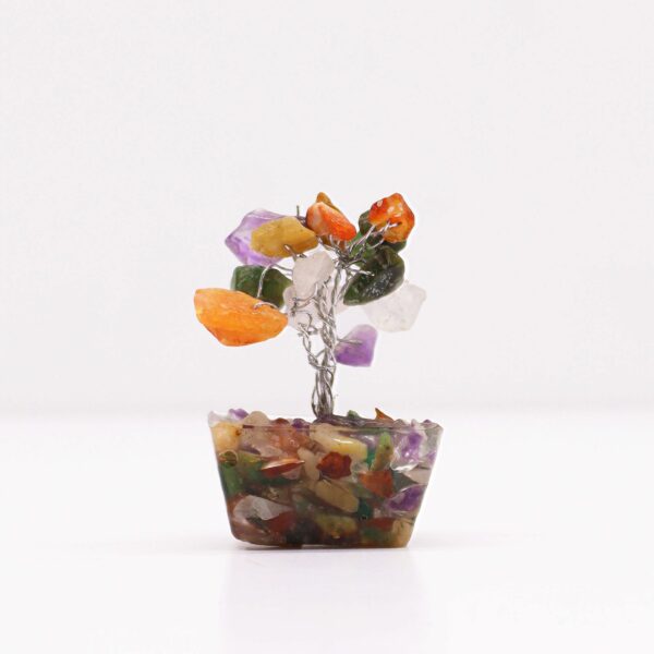 Mini Gemstone Tree on Orgonite Base - Multi Stones (15 stones) - Image 4
