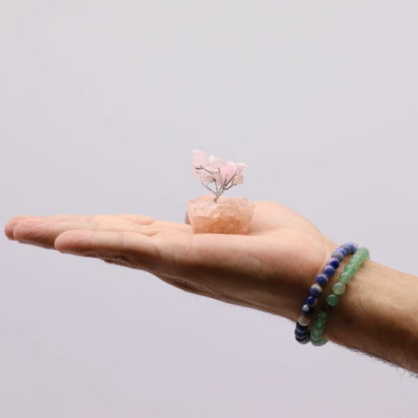 Mini Gemstone Tree On Orgonite Base - Rose Quartz (15 stones) - Image 3