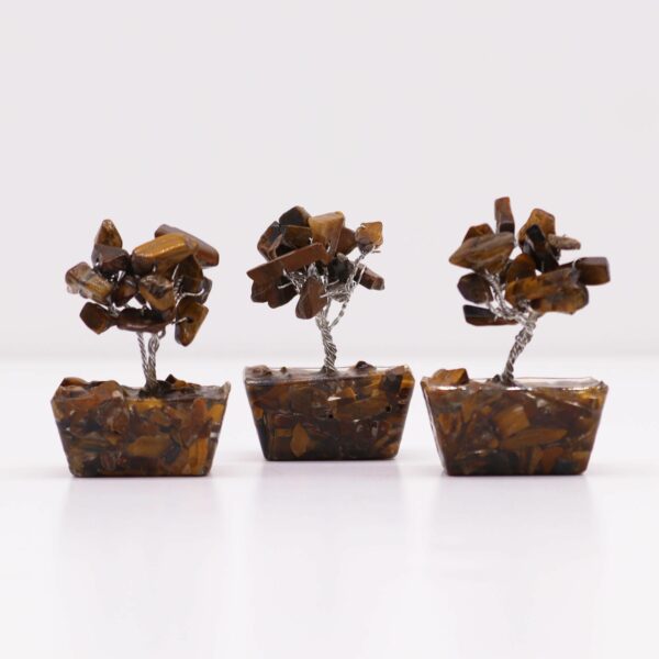 Mini Gemstone Tree On Orgonite Base - Tigereye (15 stones) - Image 2