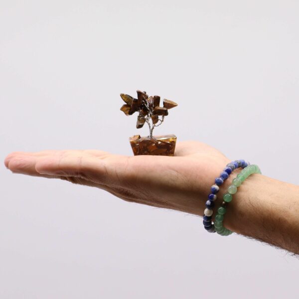 Mini Gemstone Tree On Orgonite Base - Tigereye (15 stones) - Image 3