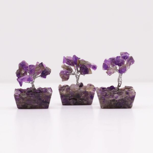 Mini Gemstone Tree On Orgonite Base - Amethyst (15 stones) - Image 2