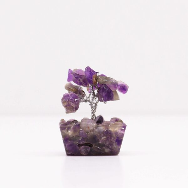 Mini Gemstone Tree On Orgonite Base - Amethyst (15 stones) - Image 4