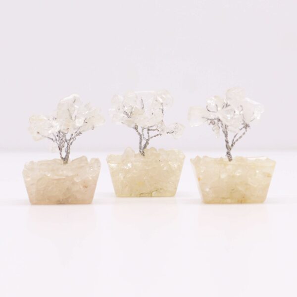 Mini Gemstone Tree On Orgonite Base - Rock Quartz (15 stones) - Image 2
