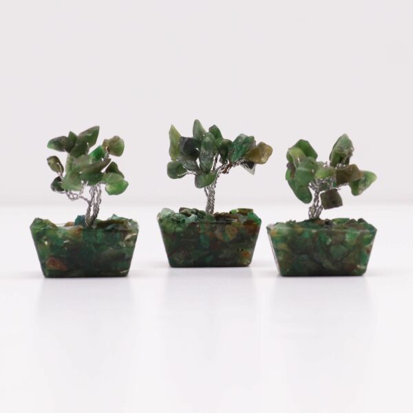 Mini Gemstone Tree On Orgonite Base - Green Aventurine (15 stones) - Image 2