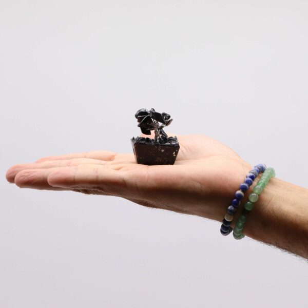 Mini Gemstone Tree On Orgonite Base - Black Agate (15 stones) - Image 3