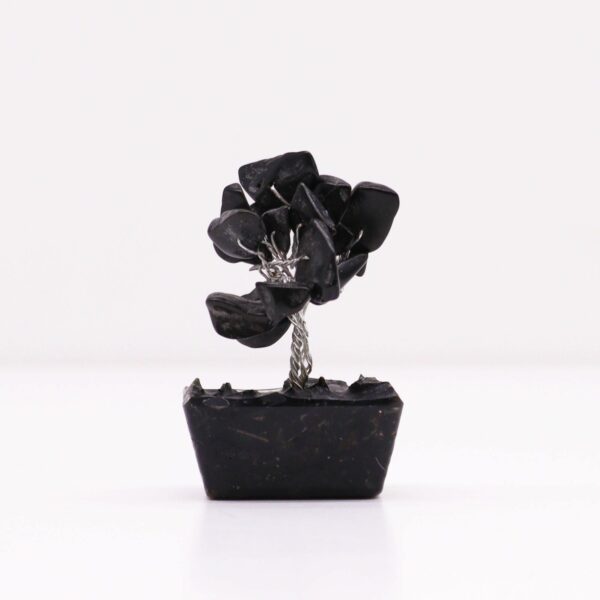 Mini Gemstone Tree On Orgonite Base - Black Agate (15 stones) - Image 4