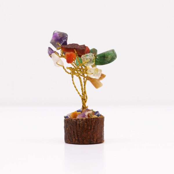Mini Gemstone Tree On Wood Base - Multi Stones (15 stones) - Image 4