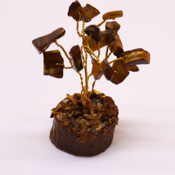 Mini Gemstone Tree On Wood Base - Tigereye (15 stones) - Image 5