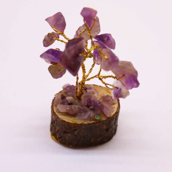 Mini Gemstone Tree On Wood Base - Amethyst (15 stones) - Image 5