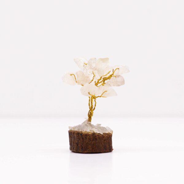 Mini Gemstone Tree On Wood Base - Rock Quartz (15 stones) - Image 4