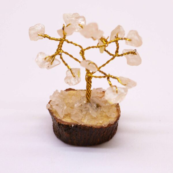 Mini Gemstone Tree On Wood Base - Rock Quartz (15 stones) - Image 5