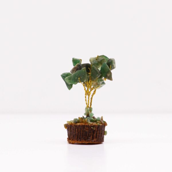 Mini Gemstone Tree On Wood Base - Green Aventurine (15 stones) - Image 4