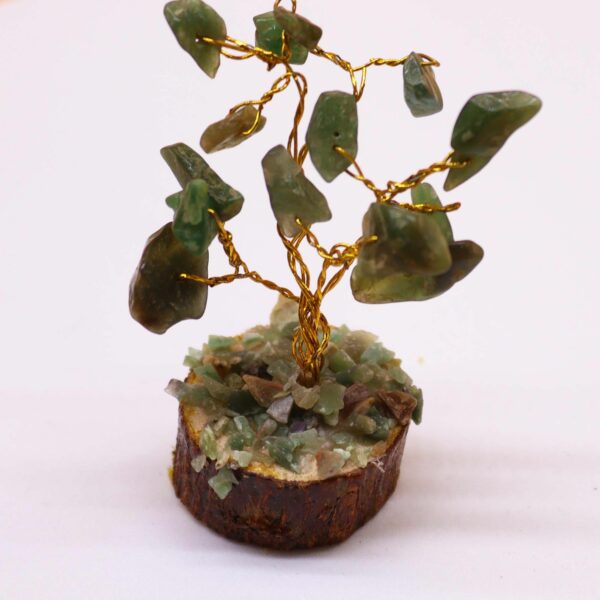 Mini Gemstone Tree On Wood Base - Green Aventurine (15 stones) - Image 5