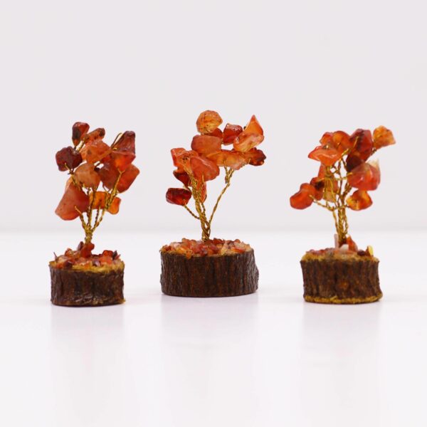 Mini Gemstone Tree On Wood Base - Carnelian (15 stones) - Image 2