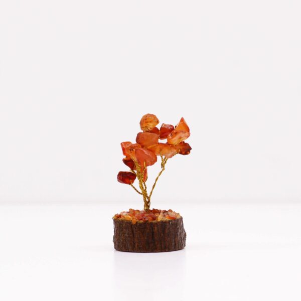 Mini Gemstone Tree On Wood Base - Carnelian (15 stones) - Image 4